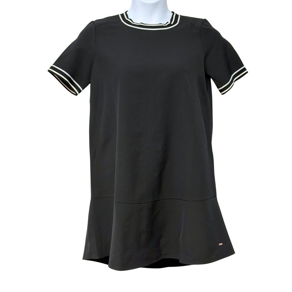 Tommy Hilfiger Sz M Pullover Shift Dress Adaptive Fit Shoulder Close Navy New